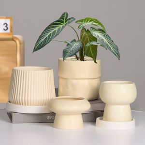 Nueva llegada: <span class=keywords><strong>Maceta</strong></span> de cerámica beige con diseño nórdico de Bisque Garden, en forma de trofeo, para el hogar y el jardín. - Product Image 6