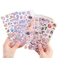 Autocollants en mousse gonflés 3D mignons à l'effigie d'animaux et d'aliments de dessin animé, décorations en relief pour journal, coque de téléphone, autocollants DIY (Toast, Canard, Chat, Ours)