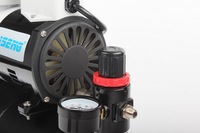 Compresseur d'air portable sans huile AS186 avec moteur à pompe à roulement, refroidissement par air, 16 HP, débit d'air de 23 L/min, kit aérographe