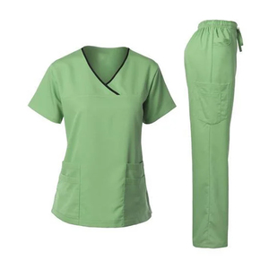 Juego de uniformes médicos profesionales, ropa de trabajo protectora de tela tejida, uniformes de Hospital ligeros y duraderos con cuello en V - Product Image 5