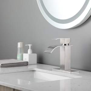 Robinet de salle de bain thermostatique Db moderne à poignée unique avec bec cascade et ensemble de douche pour appartement - Product Image 3