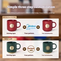 Mug à café en porcelaine de luxe rétro européen, logo personnalisé, compatible lave-vaisselle et micro-ondes, poignée ergonomique, cadeau d'affaires, vente en gros