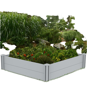 Fentech, diseño moderno, cama elevada de <span class=keywords><strong>PVC</strong></span> grande, <span class=keywords><strong>jardinera</strong></span> de jardín, superventas, estilo cuadrado con acabado recubierto, uso del suelo - Product Image 1