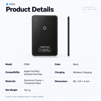 Localisateur intelligent F09A à chargement sans fil, compatible Apple Find My et Android Find Hub, pour portefeuille et bagages, vente en gros, direct usine