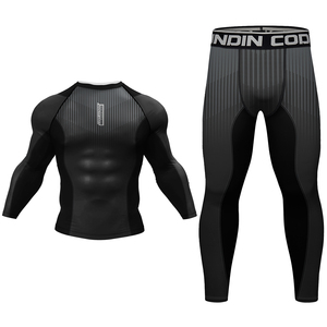 Ropa deportiva con estampado de sublimación de fábrica propia para hombre MMA BJJ Jiu-Jitsu Figting Rash Guard Sets con ropa de compresión antibolitas - Product Image 6