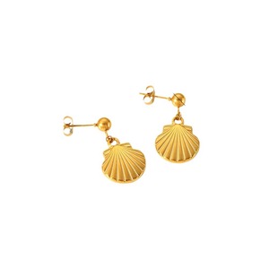 Pendientes de acero inoxidable chapados en oro de 18k con diseño de conchas y estrellas de mar de la serie Fashion Ocean para mujer, joyería de regalo. - Product Image 5