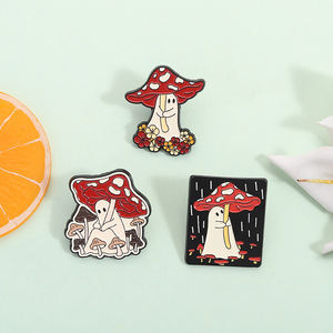 Lencana kerah Lapel seram Halloween, payung jamur Enamel, Bros Seram, hadiah perhiasan untuk teman, grosir - Product Image 2