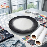 Poudre adhésive blanche thermofusible Qinyu en TPU polyuréthane pour transfert thermique sur vêtements, commande minimum 1 kg
