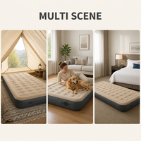Matelas pneumatique de camping Drop Stitch 210 cm avec dessus floqué, très résistant, pour le camping et les voyages