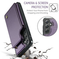 Étui de protection complet CaseMe, étui en cuir PU de luxe avec porte-cartes, fermeture magnétique RFID, antichoc, étanche pour téléphone portable S24