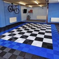 40x40cm PP Carrelage de sol de garage à emboîtement Carrelage de sol en vinyle pour lavage de voiture Carrelage d'atelier en plastique amovible pour garage