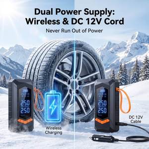 6000mAh Taşınabilir Lastik Pompası, <span class=keywords><strong>DC</strong></span> 12V Araç Güç Kablosu, 2'si 1 Arada Hibrit Güç Kaynağı Hava Pompası, Tüm Araçlar için 20mm Silindir - Product Image 1