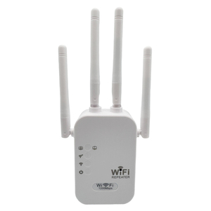 2.4G+5.8G Dual WiFi Repeater <b>Camera</b> 1200Mbps Dual Band Wireless Extender with 4 Antennas White Plastic Body - Product Image 1