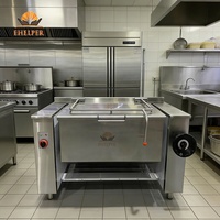 80L Kommerzieller Intelligenter Edelstahl-Kippkochtopf mit Automatischer Abschaltung, Hochleistungs-Gasdampfkochtopf 10000-20000W