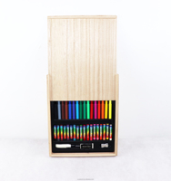 Pastels à l'huile aquarelle gâteaux feutres crayons de couleur ensemble boîte en bois ensembles d'art pour croquis