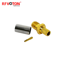 Directamente de fábrica RFvoton chapado en oro SMA hembra Jack crimpado RG58 cable RF coaxial conector convertidor conector