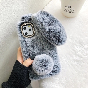 เคสโทรศัพท์กำมะหยี่ขนหูกระต่ายน่ารัก,เคสโทรศัพท์สำหรับ <span class=keywords><strong>iPhone</strong></span> 13 12 <span class=keywords><strong>Mini</strong></span> 11 Pro Max XS Max XR X <span class=keywords><strong>SE</strong></span> <span class=keywords><strong>2020</strong></span> 6S 7 8 Plus - Product Image 6