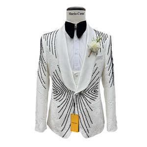 S068N <span class=keywords><strong>Traje</strong></span> de boda blanco de 3 piezas para <span class=keywords><strong>hombre</strong></span> de moda transfronteriza europea y <span class=keywords><strong>americana</strong></span> <span class=keywords><strong>Traje</strong></span> de <span class=keywords><strong>hombre</strong></span> con cierre de un solo pecho - Product Image 5
