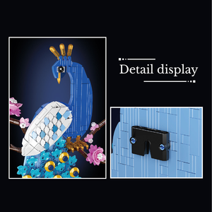 Mould <span class=keywords><strong>King</strong></span> 10149 690 pièces Série Animaux Paon Ornement mural Modèle de blocs de construction <span class=keywords><strong>Jouet</strong></span> technique Cadeau de festival - Product Image 5