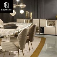 Vente en gros de meubles de maison à prix d'usine ensemble de tables et de chaises de bureau rectangulaires et design pour la salle à manger en marbre