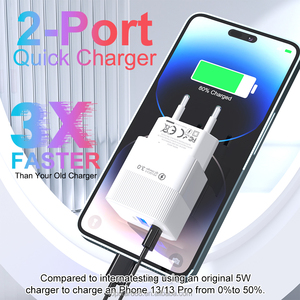 Nhà Máy Giá USB Loại C QC3.0 nhanh tường sạc 2 cổng USB + Loại C PD 25 Wát du lịch di động sạc điện thoại di động Adapter - Product Image 3