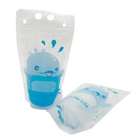 Sachets d'emballage en gros pour jus liquides avec fermeture Ziplock, sacs transparents en plastique à fond plat pour boissons, emballages jetables pour magasins de boissons