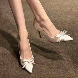 Zapatos de Tacón Alto para Mujer, Stiletto Delgado con Lazo, Zapatos de Boda Elegantes, Zapatos de Vestir con Punta en Pico, Zapatos de Tacón Alto para Mujer - Product Image 2