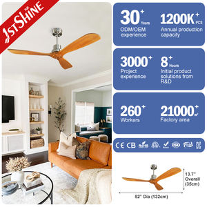 1stshine ventilateur de plafond sans lumière moteur DC réversible 6 vitesses télécommande 3 pales ventilateur de plafond intelligent - Product Image 3