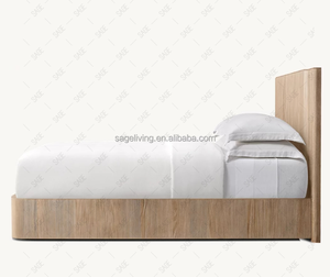 Новое поступление, роскошный набор мебели для спальни, кровать размера «King-<span class=keywords><strong>Size</strong></span>», современный классический деревянный каркас, кровать-панель - Product Image 4