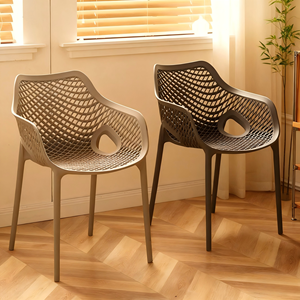 <span class=keywords><strong>Chaise</strong></span> de loisirs moderne en plastique avec dossier et <span class=keywords><strong>accoudoir</strong></span> à grille creuse Légère et confortable pour les espaces intérieurs et extérieurs - Product Image 6