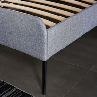 Lit moderne en bois de luxe royal avec tissu tricoté de haute qualité, meubles de chambre à coucher écologiques