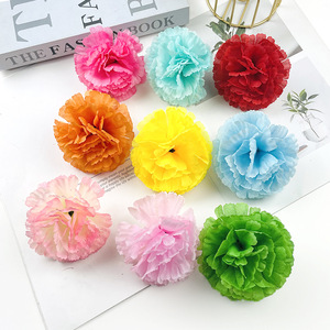 Têtes de fleurs de carnation 9cm, fleurs artificielles en soie pour décoration de mariage, décoration de maison, couronne DIY - Product Image 2