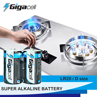 Paket Baterai D Mono Isi 2, Alkaline Tahan Lama 1.5 V, Ideal untuk Remote Control, Jam Alarm, Radio, Pemanas Air Gas