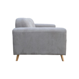 Canapé de salon design à cadre en bois massif, canapé entraîneur anti-rayures, tissu gris - Product Image 4