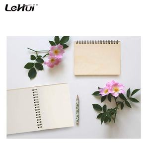 Lehuipp Produk 4.5X5.8 Inci 20 Lembar Buku Kosong Spiral Notebook Penutup Kayu Polos Tidak Bergaris Jurnal Perjalanan - Product Image 2