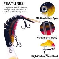 12Cm 16G Leurre de poisson artificiel Swimbait 6 leurres de pêche durs multi-articulés segmentés