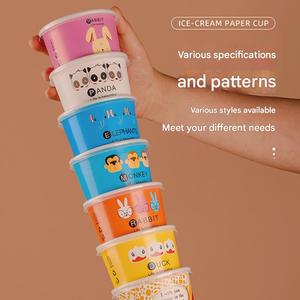 Cajas de Embalaje Ecológicas Biodegradables Personalizadas para Yogurt y Hielo Raspado de un Solo Uso, Vasos de Papel para Helado - Product Image 6