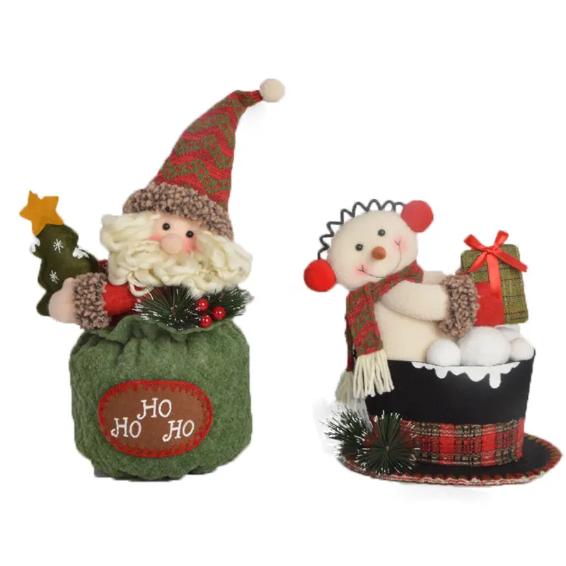 China Online Shopping Christmas Sitting Snowman Decor Plush Doll Manufacturers For Christmas Baby Gifts