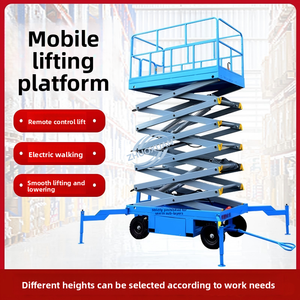 ZHUOXUAN Hydraulic Mobile Scissor Lift-External Construction Platform Lift 2100x1230mm <b>Table</b> Size - Product Image 4
