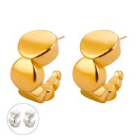 Boucles d'oreilles inhabituelles géométriques en forme de C en acier inoxydable à la mode métal antirouille 18k Pvd charme bijoux polyvalents nouveau cadeau