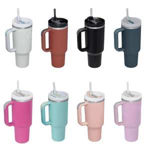40 oz Tumbler With Handle Insulated Tumblers With <b>Lid</b> <b>And</b> <b>Straw</b> Stainless Steel Thermal <b>Cup</b> - Product Image 1