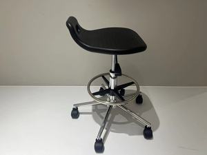 Phòng thí nghiệm phân, PU da hình dạng bất thường phân với thắt lưng hỗ trợ, xoay điều chỉnh chiều cao phân-đen - Product Image 2