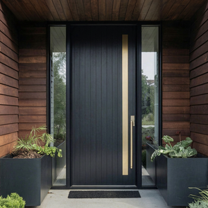 Porte pivotante en alliage d'aluminium avec isolation thermique pour entrée de villa moderne - Product Image 1