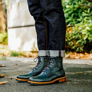 <span class=keywords><strong>Bottes</strong></span> Western en Cuir Véritable Premium pour Hommes, à <span class=keywords><strong>Lacets</strong></span> à la Cheville, Légères, Douces, Vintage, pour Tenue de Travail Décontractée - Product Image 6