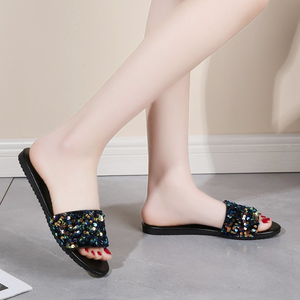 Tongs plates à paillettes scintillantes pour femmes - Product Image 5