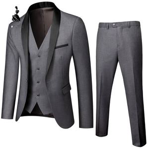 <span class=keywords><strong>Traje</strong></span> Formal de Graduación de 3 Piezas YZ para Novios y Padrinos, Conjunto Premium de Blazer, Chaleco y Pantalones para Boda - Product Image 4