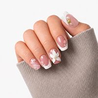 Faux ongles carrés en acrylique faits à la main en gros, couvrance totale, avec colle, style design, marque privée, à presser, pour boutiques