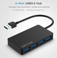 Adaptador de concentrador USB 3,0 de 4 puertos de alta velocidad, divisor convertidor de cable de datos para PC, portátil, Stock disponible