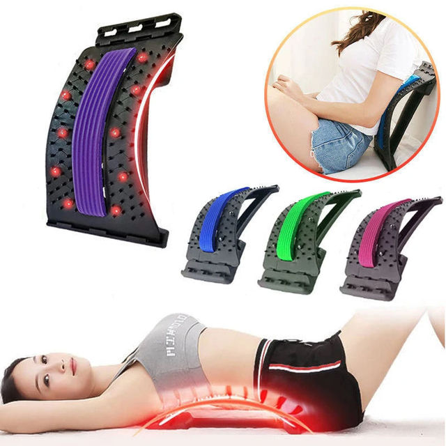 Oem Multi-level Adjustable Back Stretcher Magnetotherapy Massager For Lumbar Cervical Spine Support Pain Relief