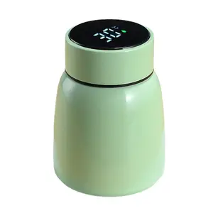 Botol air pintar, termos Cup tampilan suhu LED Stainless Steel portabel Mini vakum lucu 1 buah